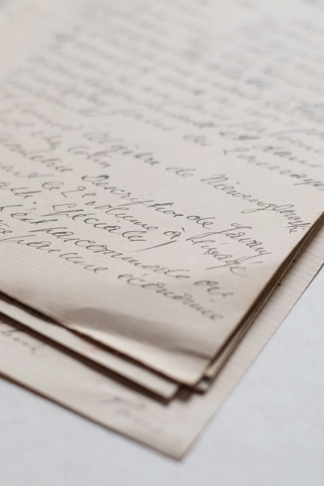 Folhas escritas à mão