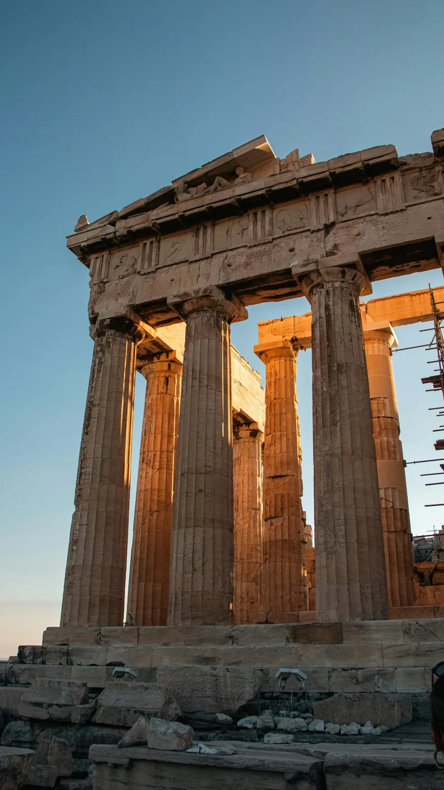 O Partenon de Atenas ao entardecer